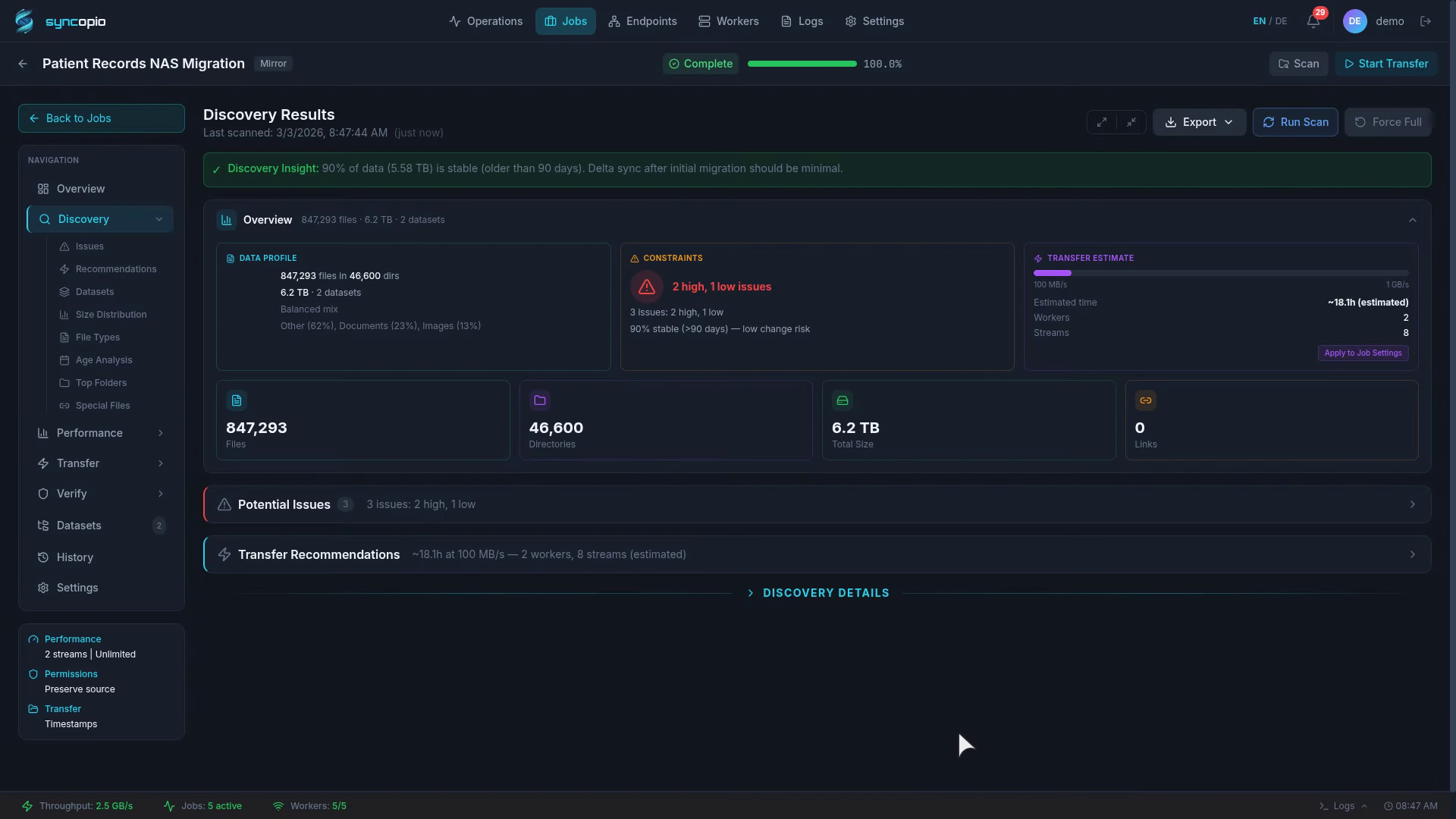 Smart Discovery in action